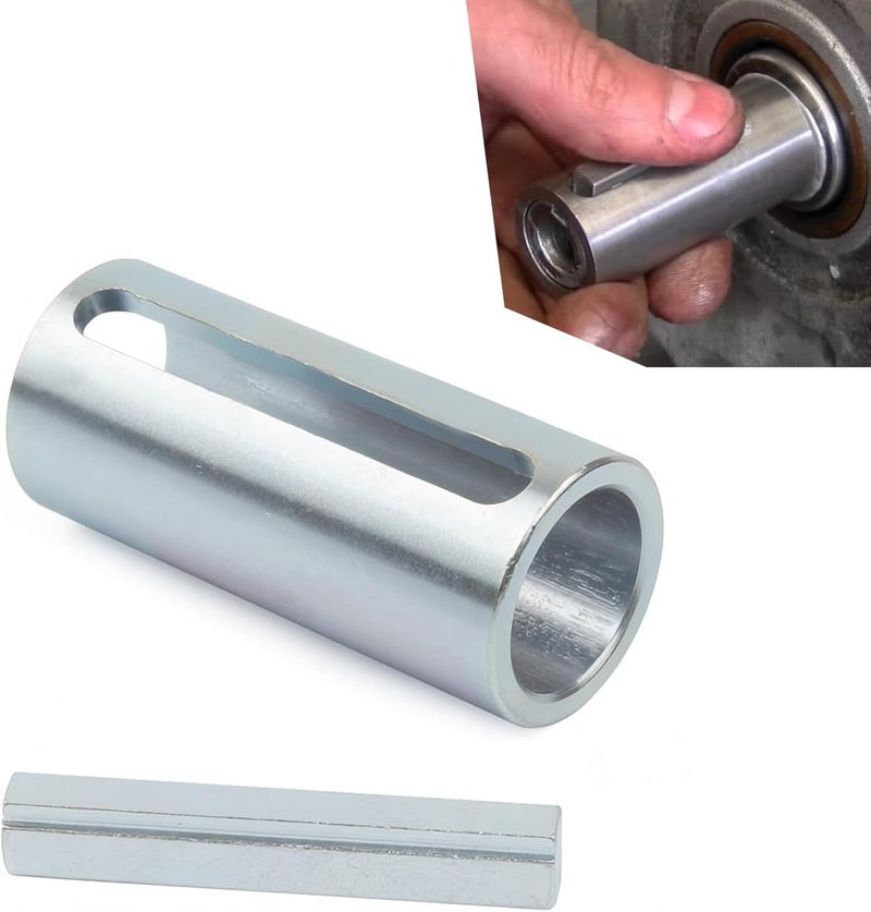 Arwrilt Gas Engine Pulley Crank Shaft Sleeve Adapter, 3/4" to 1" Stainless Steel Shaft Adapter Pulley Predator, Pulley Bore Reducer Bushing Sheave with Step Key (Silver) - Image 1